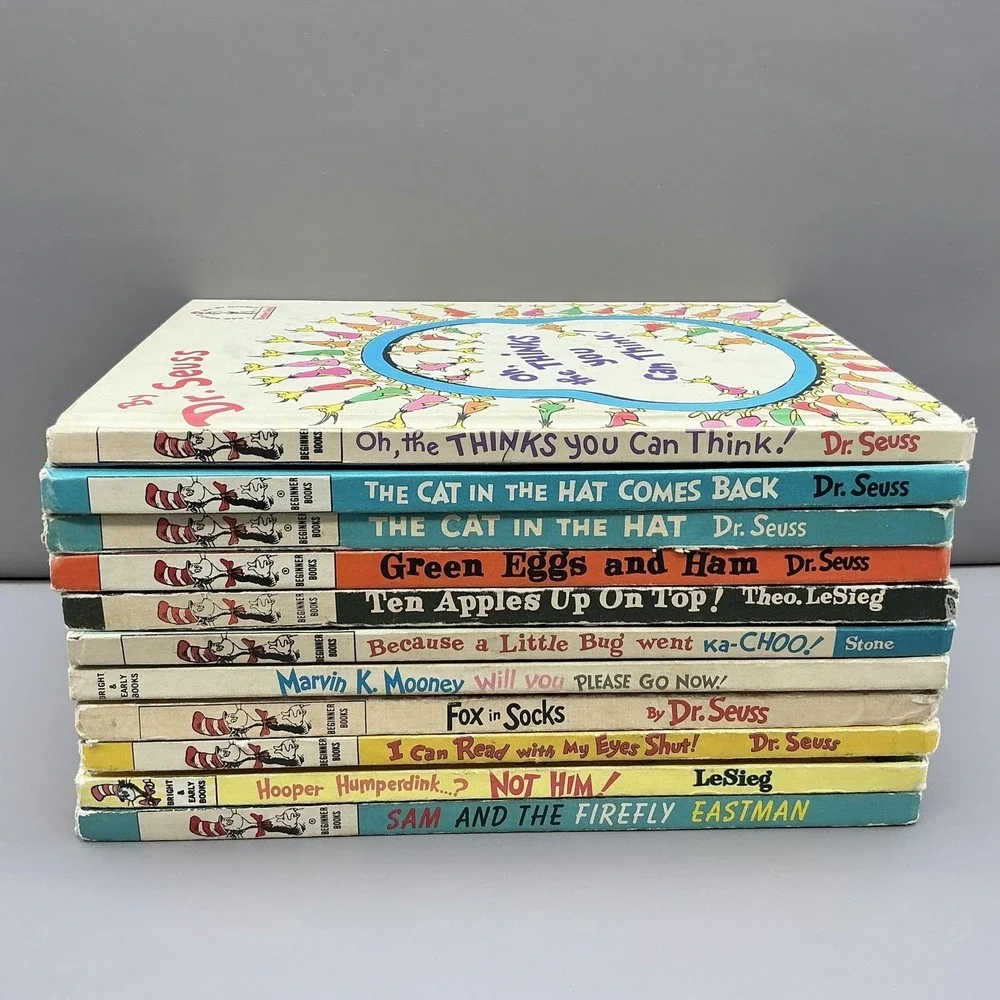 Vintage‎ Dr Seuss Beginner Books 11 HC Lot Cat Hat Green Eggs Random Multicolor